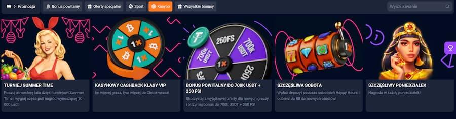 Promocje 1xBit podczas testu