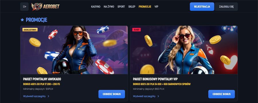 Bonusy powitalne w Aerobet