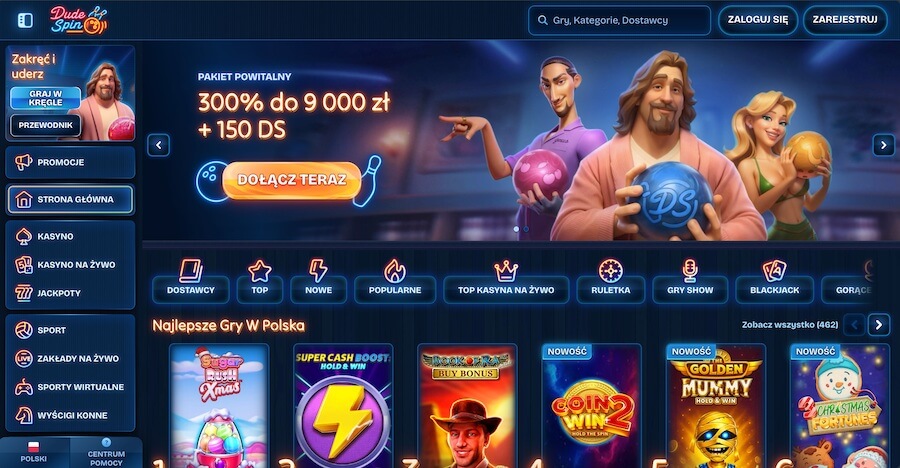 Bonus powitalny w kasynie Dude Spin