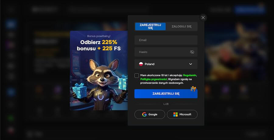 Rejestracja konta w kasynie Maxbit