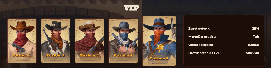 Poziomy VIP w kasynie Smokace