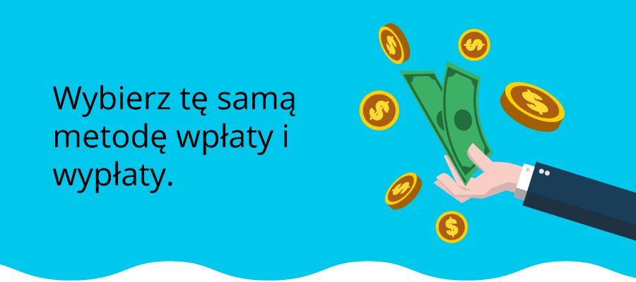 Infografika wpłaty i wypłaty w kasynach online