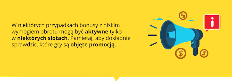 Bonusy z niskim wymogiem obrotu