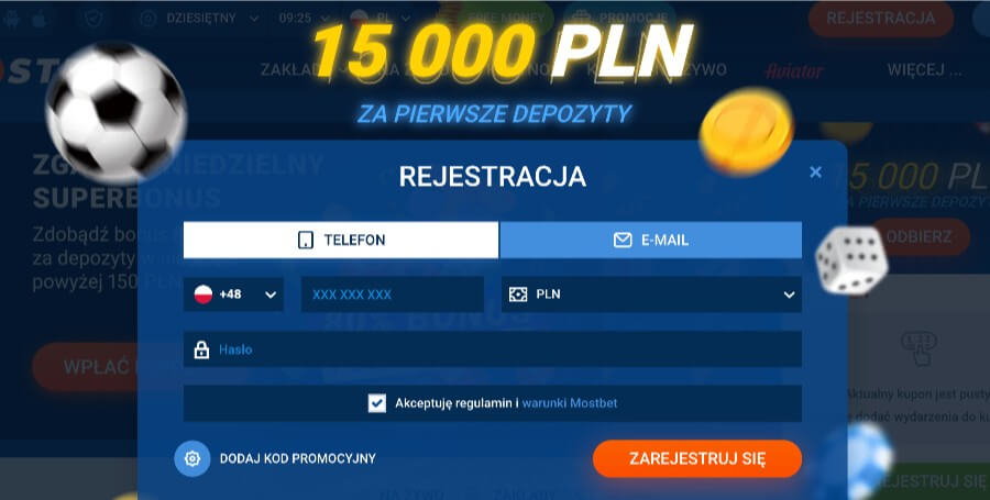 Proces rejestracji w MostBet