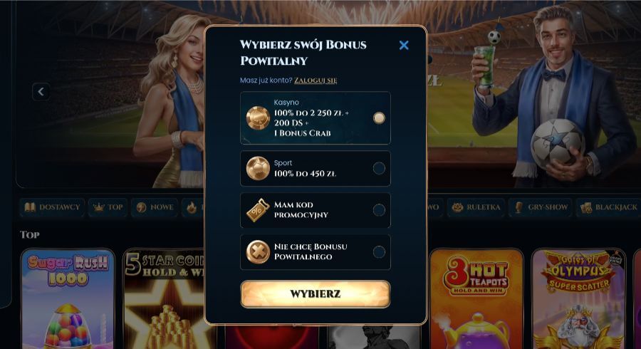 Rejestracja konta w kasynie Wonderluck
