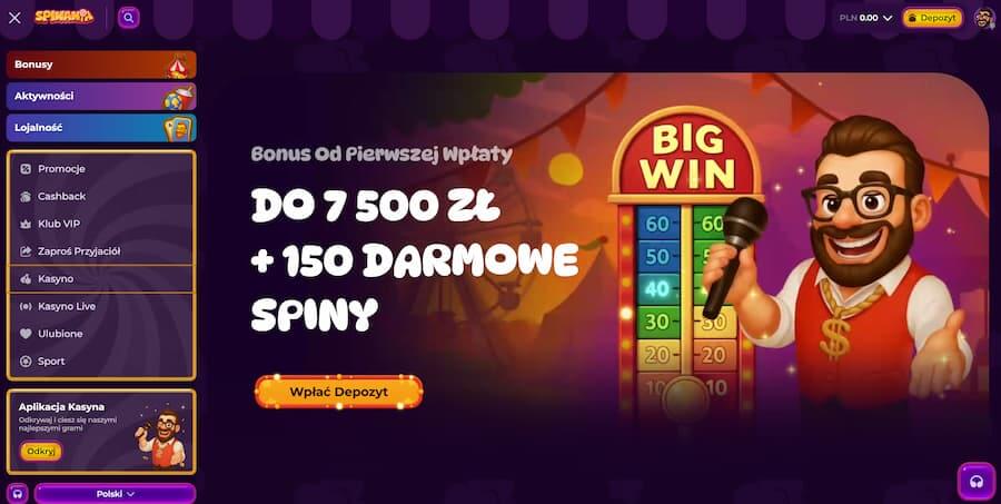Spinania Casino - strona główna