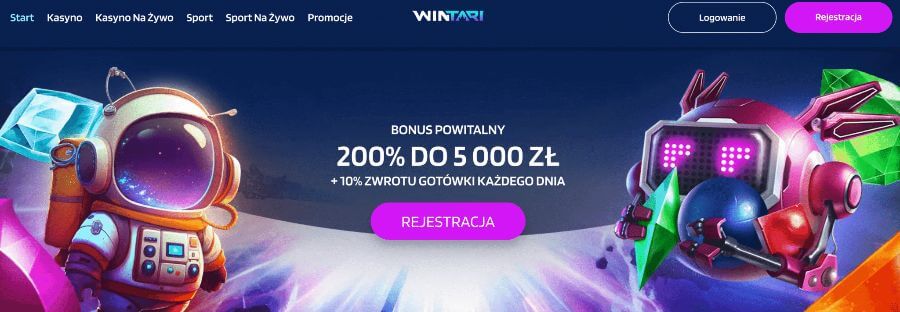 Bonus powitalny w kasynie Wintari